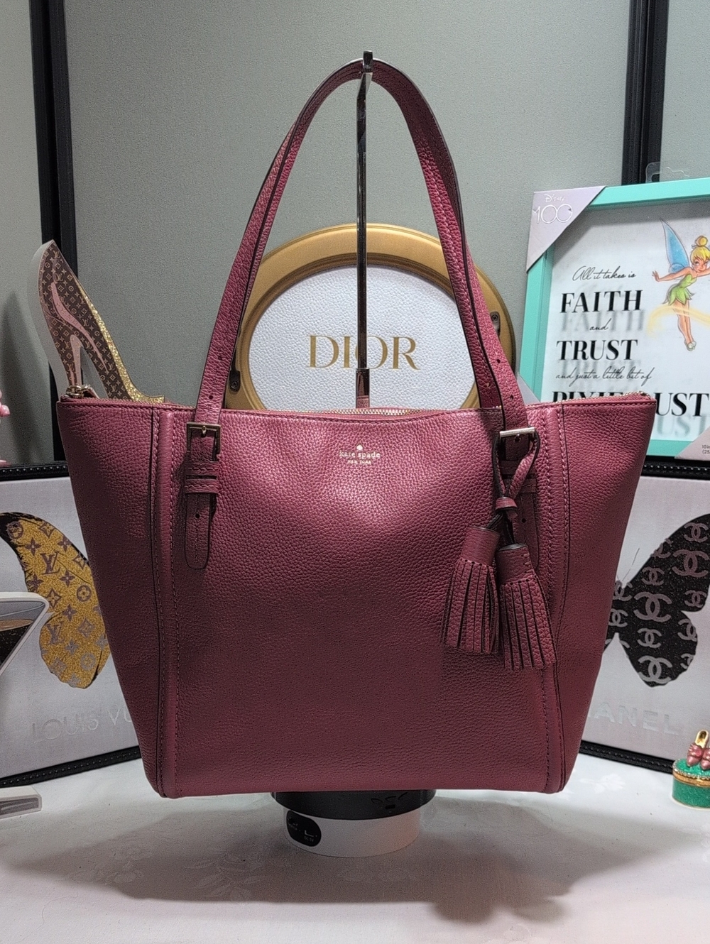 Kate Spade Orchard Street Maya Large Leather ShoulderbBag / Tote w/ Tassel 1 - Picture 3 of 17